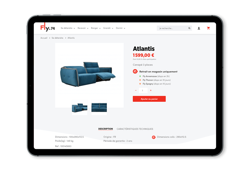 Fly74 nouveau site ecommerce iPad pro