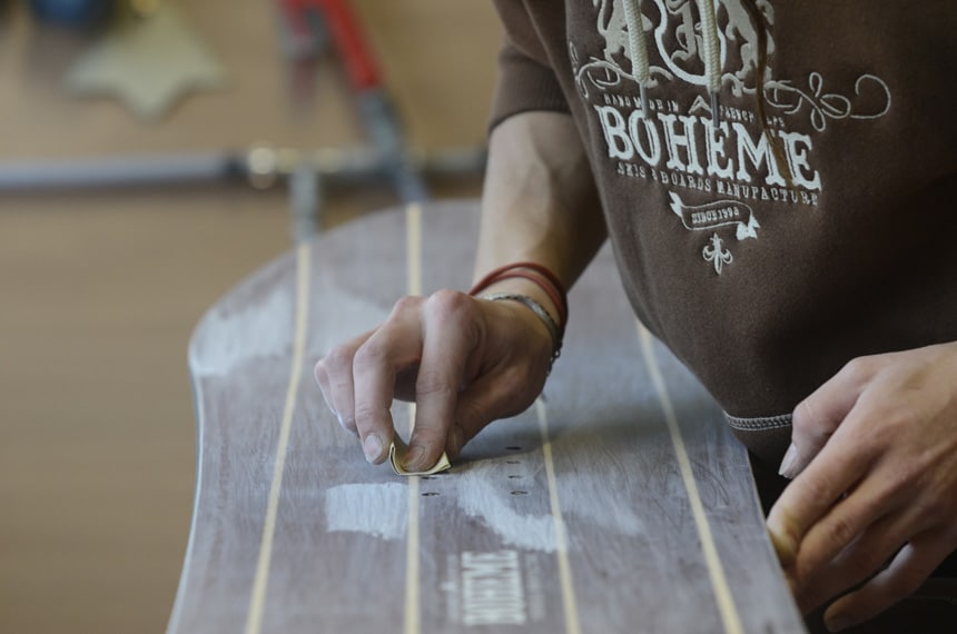 skis fait à la main artisanalement par boheme