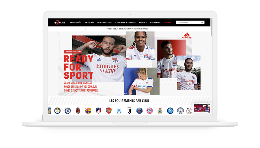 +2FOOT équipement football supporters site internet