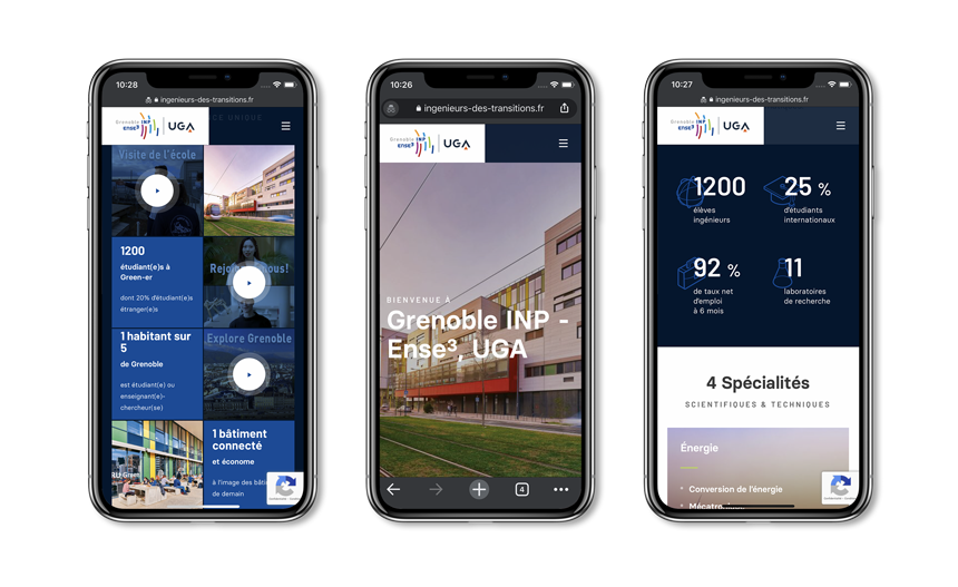 site Internet Grenoble INP – Ense³ sur iPhone X