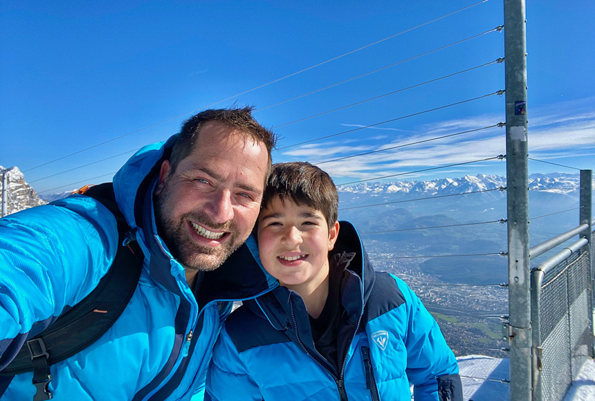 Selfie au-dessus de Grenoble