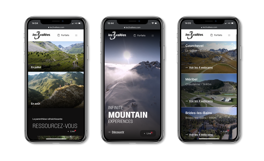 SIte Internet des 3 Vallées vu dans un iPhone